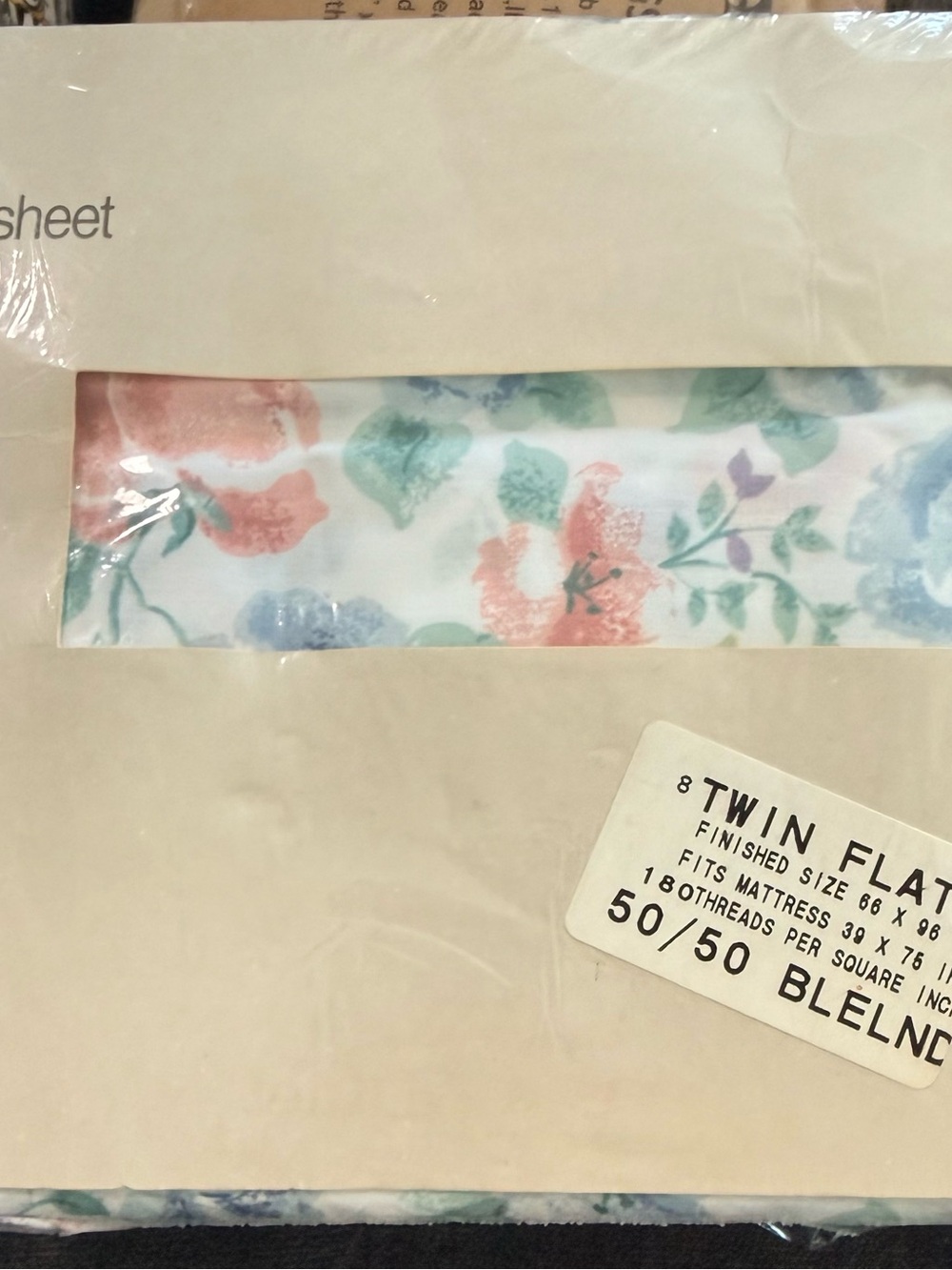 West Point Steven's Floral Twin Flat Sheet - Watercolor Pastels